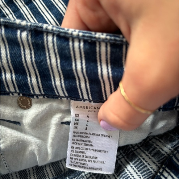 AMERICAN EAGLE HIGH RISE STRIPY SHORTS - Picture 4 of 4